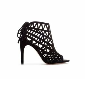 Zara Basic Collection Laser Cut Heeled Sandals Size 36